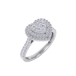 Load image into Gallery viewer, Heart cluster diamond ring in rose gold with white diamonds of 0.50 ct in weight