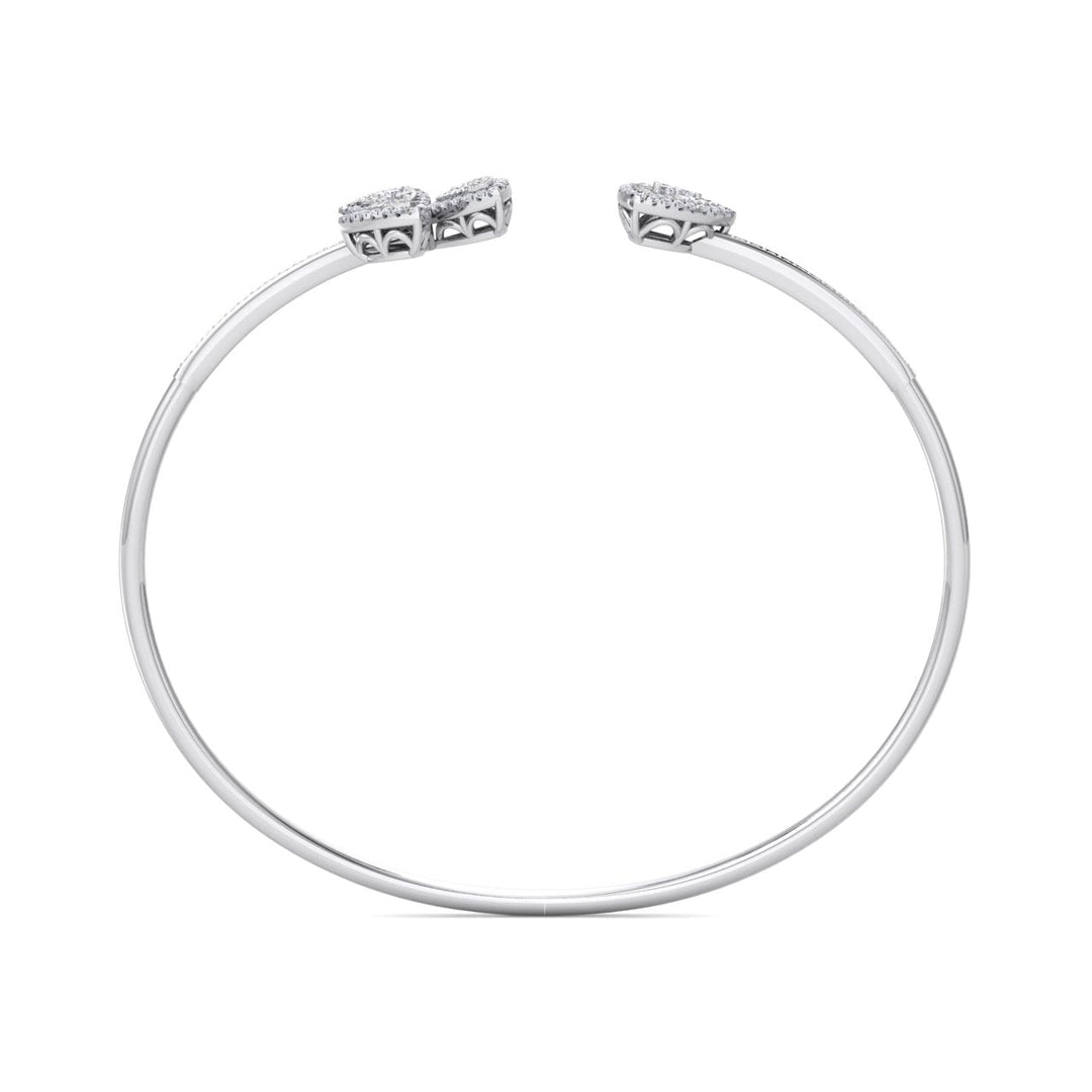 Cuff bracelet in rose gold with white diamonds of 0.53 ct in weight