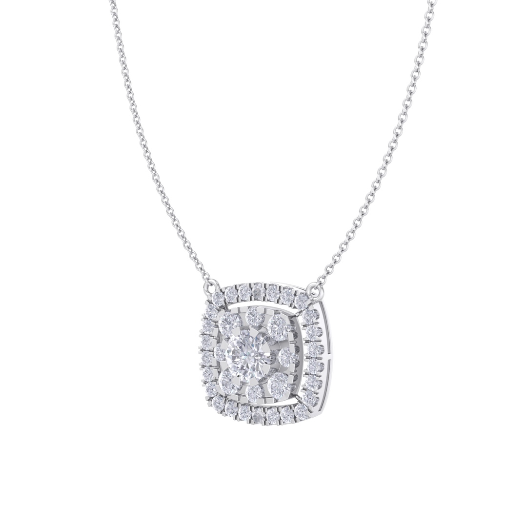 Classic square necklace in white gold with white diamonds of 2.78 ct in weight