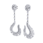 Load image into Gallery viewer, Drop earrings in yellow gold with white diamonds of 2.96 ct in weight