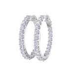 Load image into Gallery viewer, Diamond eternity hoop earrings in white gold with white diamonds of 4.00 ct in weight