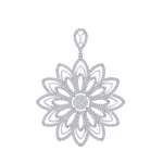 Load image into Gallery viewer, Diamond flower pendant in white gold with white diamonds of 3.35 ct in weight
