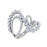 Load image into Gallery viewer, Intertwined ring in white gold with white diamonds of 1.20 ct in weight
