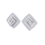 Load image into Gallery viewer, Square diamond earrings in white gold with white diamonds of 0.58 ct in weight