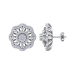 Load image into Gallery viewer, Stud earrings in white gold with white diamonds of 1.14 ct in weight