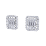 Load image into Gallery viewer, Square earrings in white gold with baguette white diamonds of 0.89 ct in weight