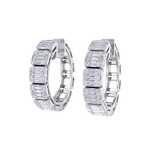 Load image into Gallery viewer, Baguette diamond hoop earrings in yellow gold with white diamonds of 4.56 ct in weight