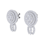 Load image into Gallery viewer, Oval drop earrings in rose gold with white diamonds of 0.97 ct in weight