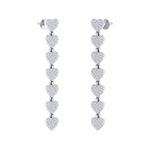 Load image into Gallery viewer, Dangle earrings with hearts in yellow gold with white diamonds of 1.78 ct in weight