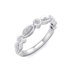 Load image into Gallery viewer, Marquise and round shaped ring in white gold with white diamonds of 0.16 ct in weight.