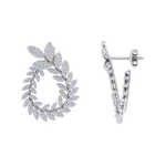 Load image into Gallery viewer, Leaf earrings in yellow gold with white diamonds of 1.91 ct in weight