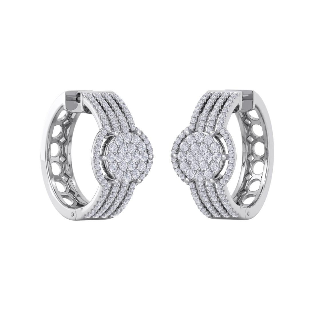 Beautiful Stud Earrings in rose gold with white diamonds of 1.12 in weight