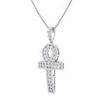 Load image into Gallery viewer, Ankh pendant in yellow gold with white diamonds of 1.77 ct in weight