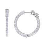 Load image into Gallery viewer, Diamond eternity hoop earrings in white gold with white diamonds of 2.00 ct in weight