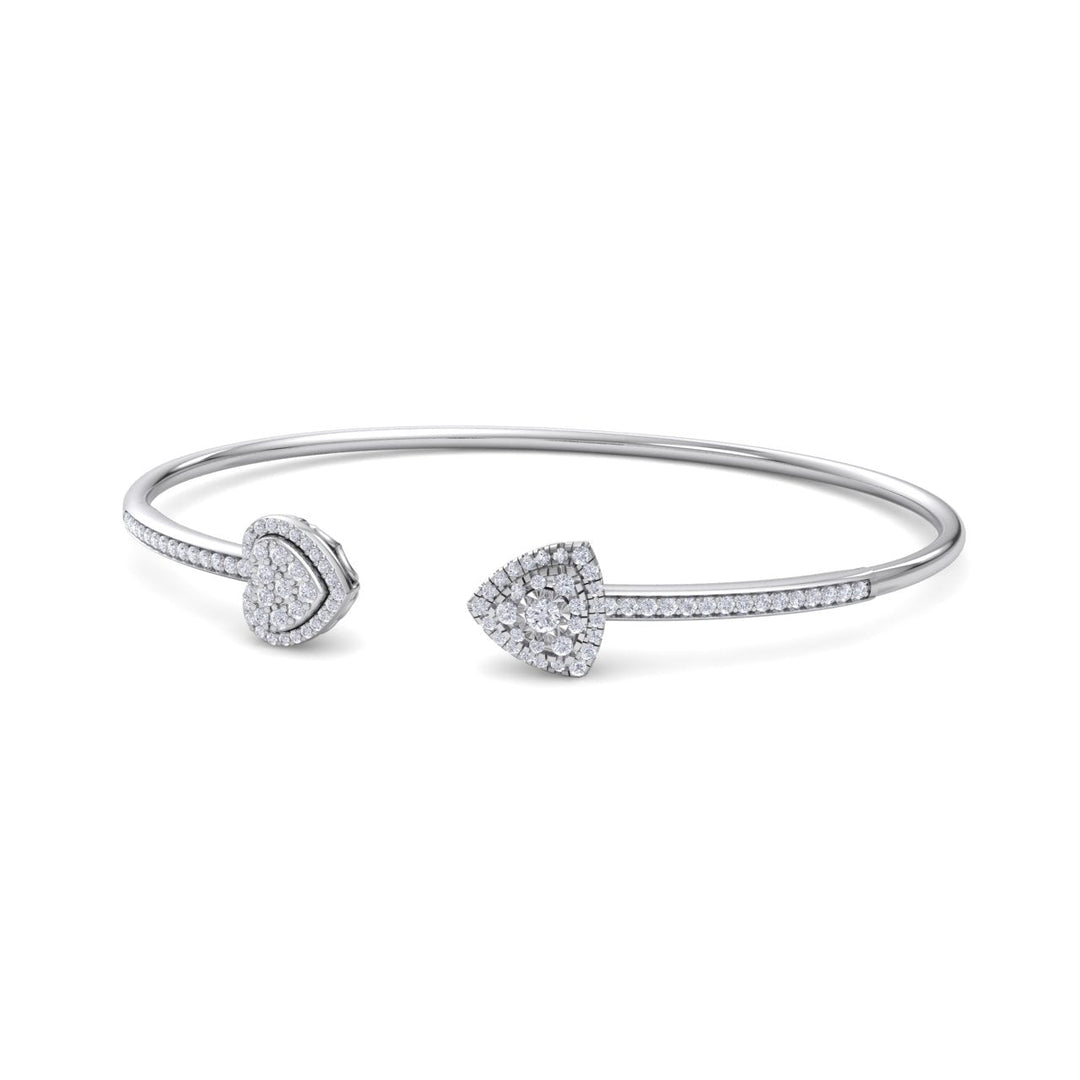 Cuff bracelet in rose gold with white diamonds of 0.56 ct in weight