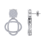 Load image into Gallery viewer, 3 in 1 earrings in yellow gold with white diamonds of 1.01 ct in weight