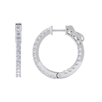 Load image into Gallery viewer, Diamond eternity hoop earrings in white gold with white diamonds of 1.50 ct in weight