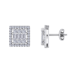 Load image into Gallery viewer, Square stud earrings in yellow gold with white diamonds of 0.73 ct in weight