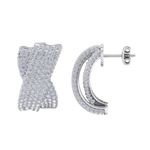 Load image into Gallery viewer, Ribbon earrings in white gold with white diamonds of 3.12 ct in weight