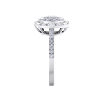 Load image into Gallery viewer, Round cluster ring in yellow gold with white diamonds of 0.92 ct in weight