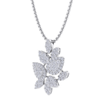 Load image into Gallery viewer, Diamond leaf pendant in rose gold with white diamonds of 2.31 ct in weight