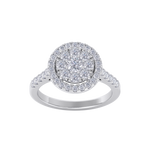 Load image into Gallery viewer, Round cluster ring in white gold with white diamonds of 1.02 ct in weight