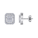 Load image into Gallery viewer, Square stud earrings in rose gold with white diamonds of 0.40 ct in weight