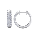 Load image into Gallery viewer, Diamond huggies earrings in white gold with white diamonds of 0.99 ct in weight