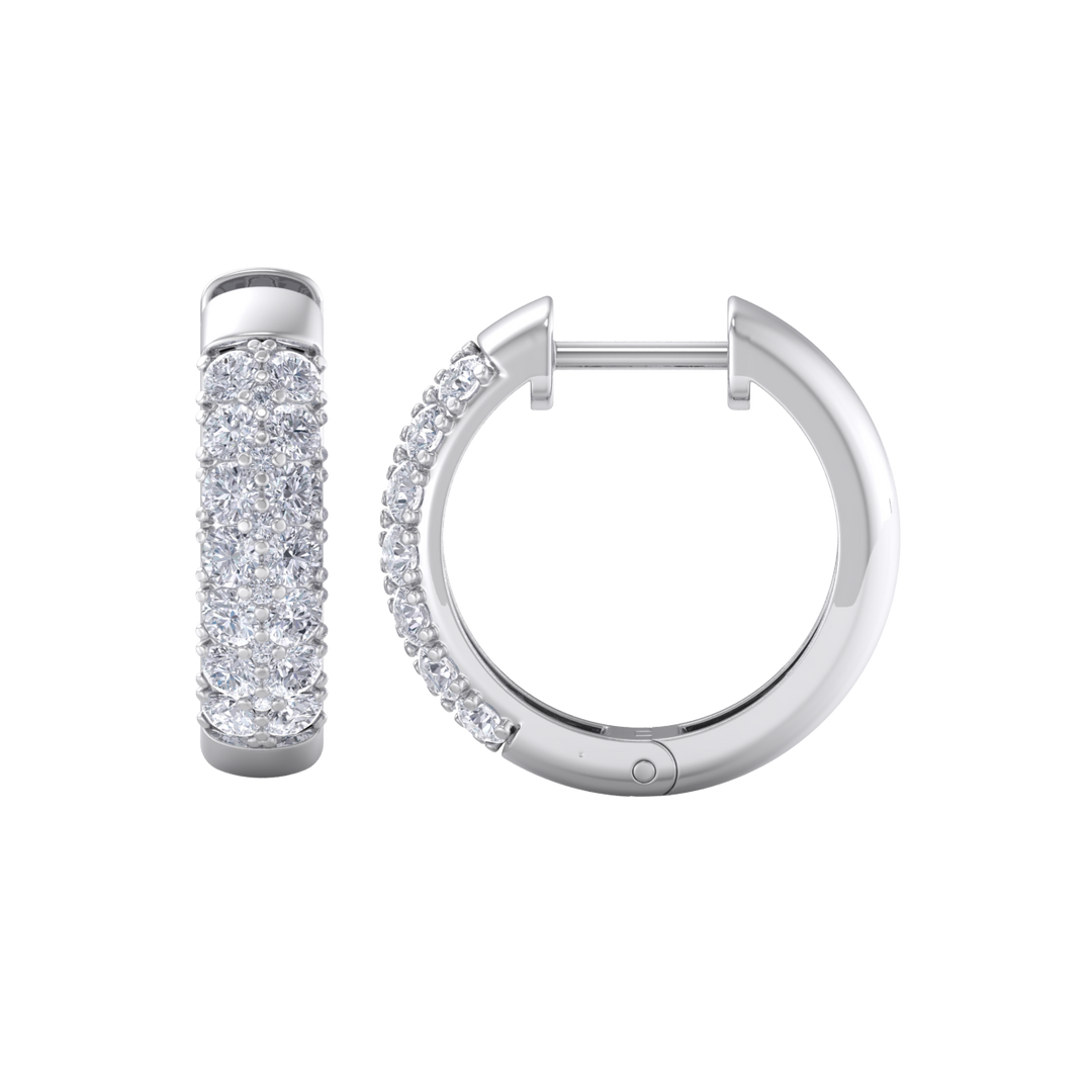 Diamond huggies earrings in white gold with white diamonds of 0.99 ct in weight