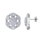 Load image into Gallery viewer, Flower stud earrings in white gold with white diamonds of 2.47 ct in weight