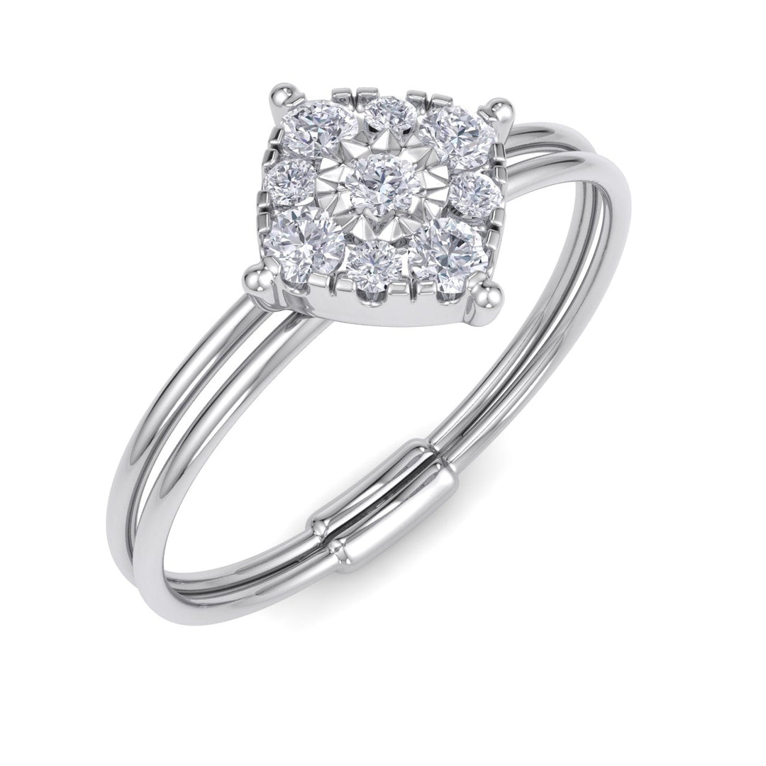 Beautiful Ring in yellow gold with white diamonds of 0.26 ct in weight