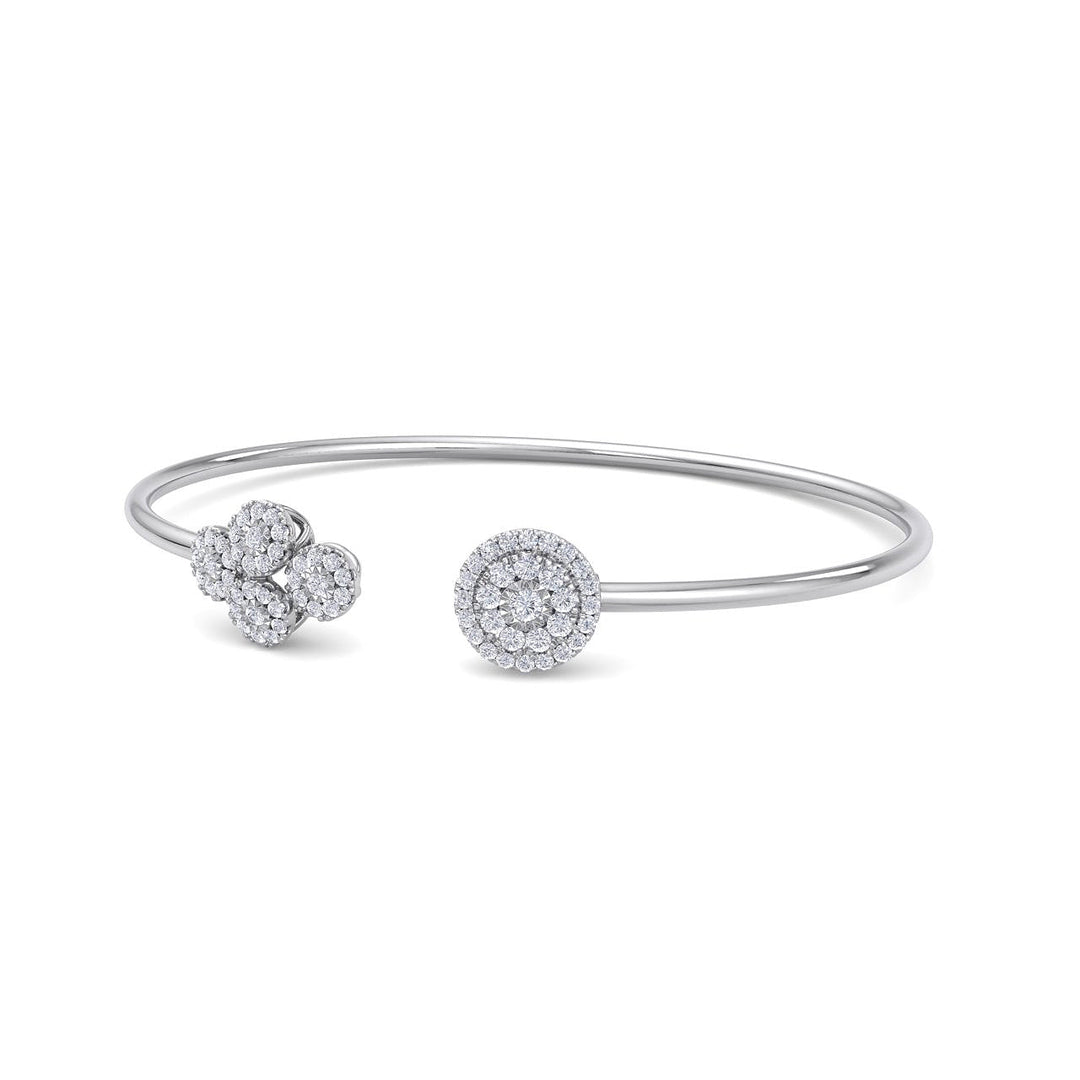Cuff bracelet in rose gold with white diamonds of 0.57 ct in weight