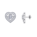 Load image into Gallery viewer, Heart earrings in yellow gold with illusion white diamonds of 0.94 ct in weight