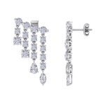 Load image into Gallery viewer, Climber dangle earrings in rose gold with white diamonds of 3.01 ct in weight