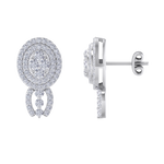 Load image into Gallery viewer, Oval drop earrings in white gold with white diamonds of 0.97 ct in weight