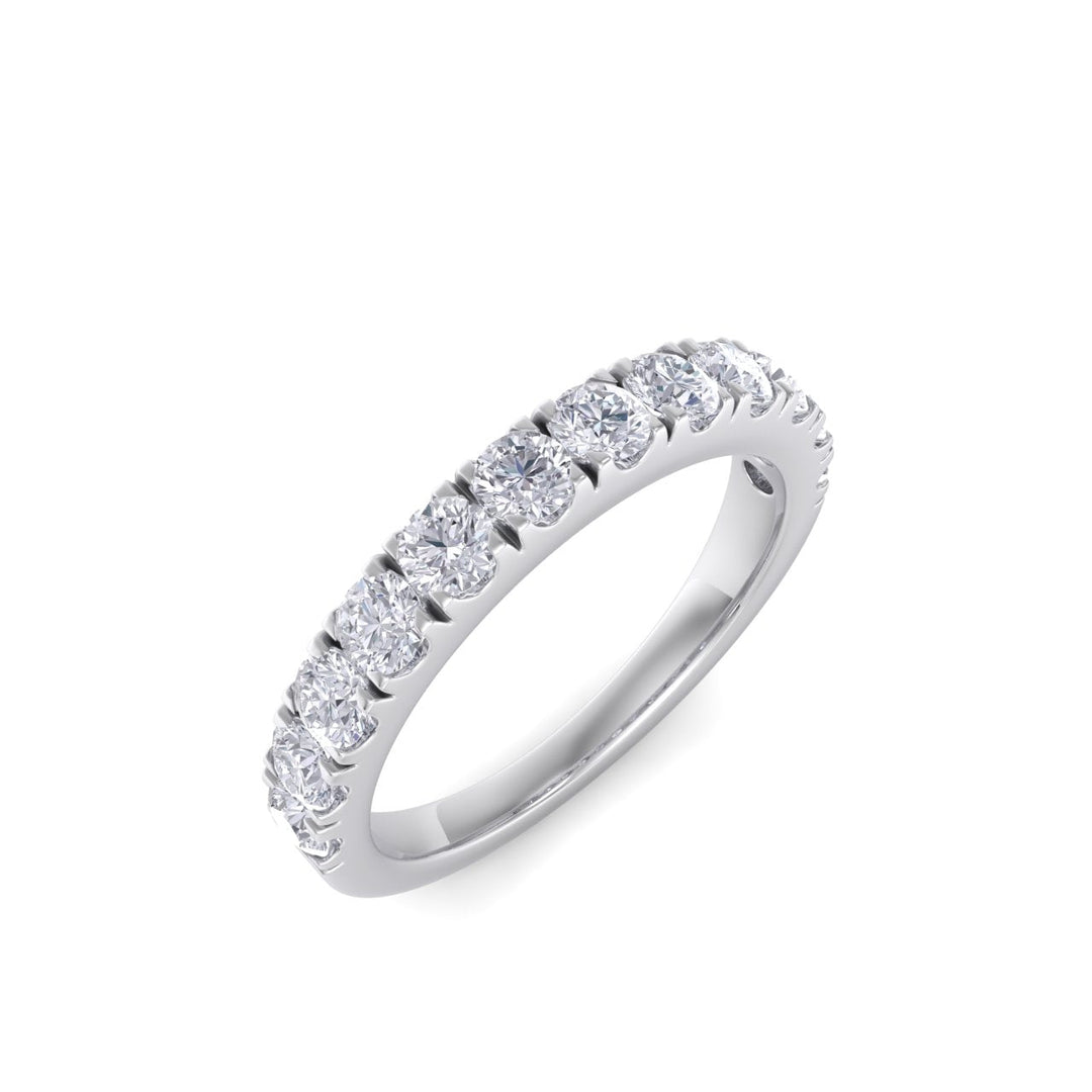 Classic Wedding band in rose gold with white diamonds of 0.96 ct in weight