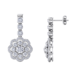 Load image into Gallery viewer, Drop earrings in rose gold with white diamonds of 1.77 ct in weight