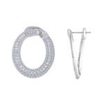 Load image into Gallery viewer, Hoop earrings in white gold with white diamonds of 2.78 ct in weight