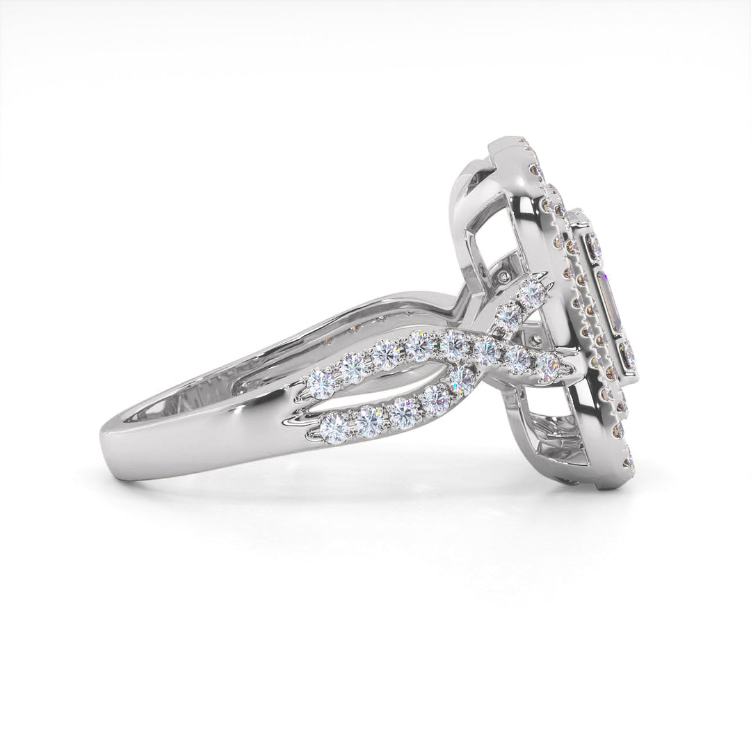 Fashion ring in yellow gold with white diamonds of 0.67 ct in weight