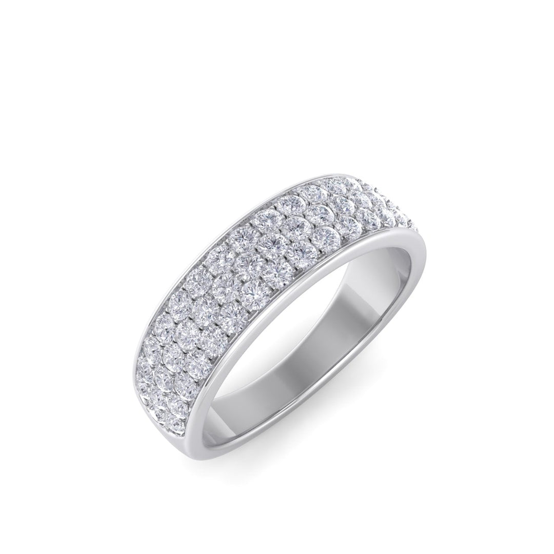 Classic Wedding band in rose gold with white diamonds of 0.83 ct in weight