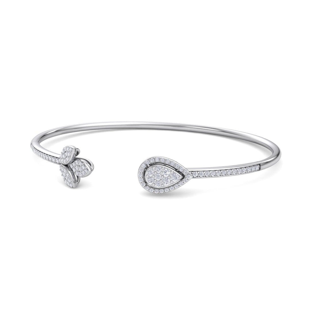 Diamond cuff bracelet in rose gold with white diamonds of 0.56 ct in weight
