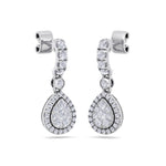 Load image into Gallery viewer, Pear drop earrings in yellow gold with white diamonds in 0.79 ct in weight