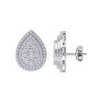 Load image into Gallery viewer, 3 in 1 earrings in white gold with white diamonds of 0.85 ct in weight