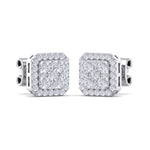 Load image into Gallery viewer, Classic Square stud earrings in rose gold with white diamonds of 0.51 ct in weight