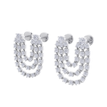 Load image into Gallery viewer, Duo diamond earrings in rose gold with white diamonds of 2.44 ct in weight