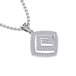 Load image into Gallery viewer, Square Pendant in white gold with white diamonds of 0.61 ct in weight