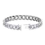 Load image into Gallery viewer, Diamond curb chain link bracelet in white gold with white diamonds of 1.82 ct in weight