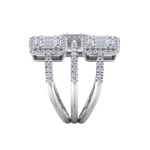 Load image into Gallery viewer, Three band ring in white gold with white diamonds of 1.59 ct in weight