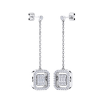 Load image into Gallery viewer, Diamond drop earrings in white gold with white diamonds of 0.69 ct in weight