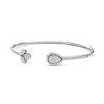 Load image into Gallery viewer, Diamond cuff bracelet in white gold with white diamonds of 0.56 ct in weight